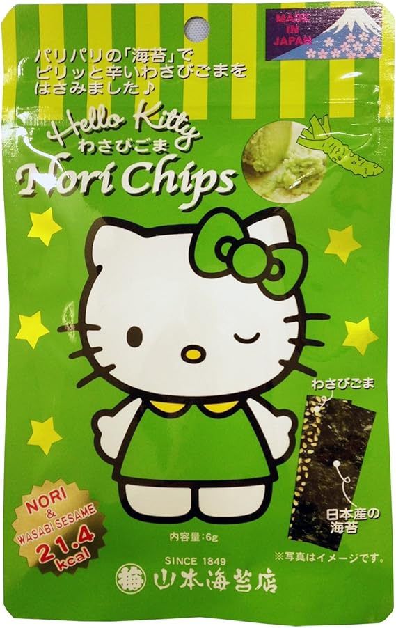 Amazon 山本海苔店 Hellokitty のりチップスわさびごま味 6g袋入 山本海苔店 焼きのり 通販