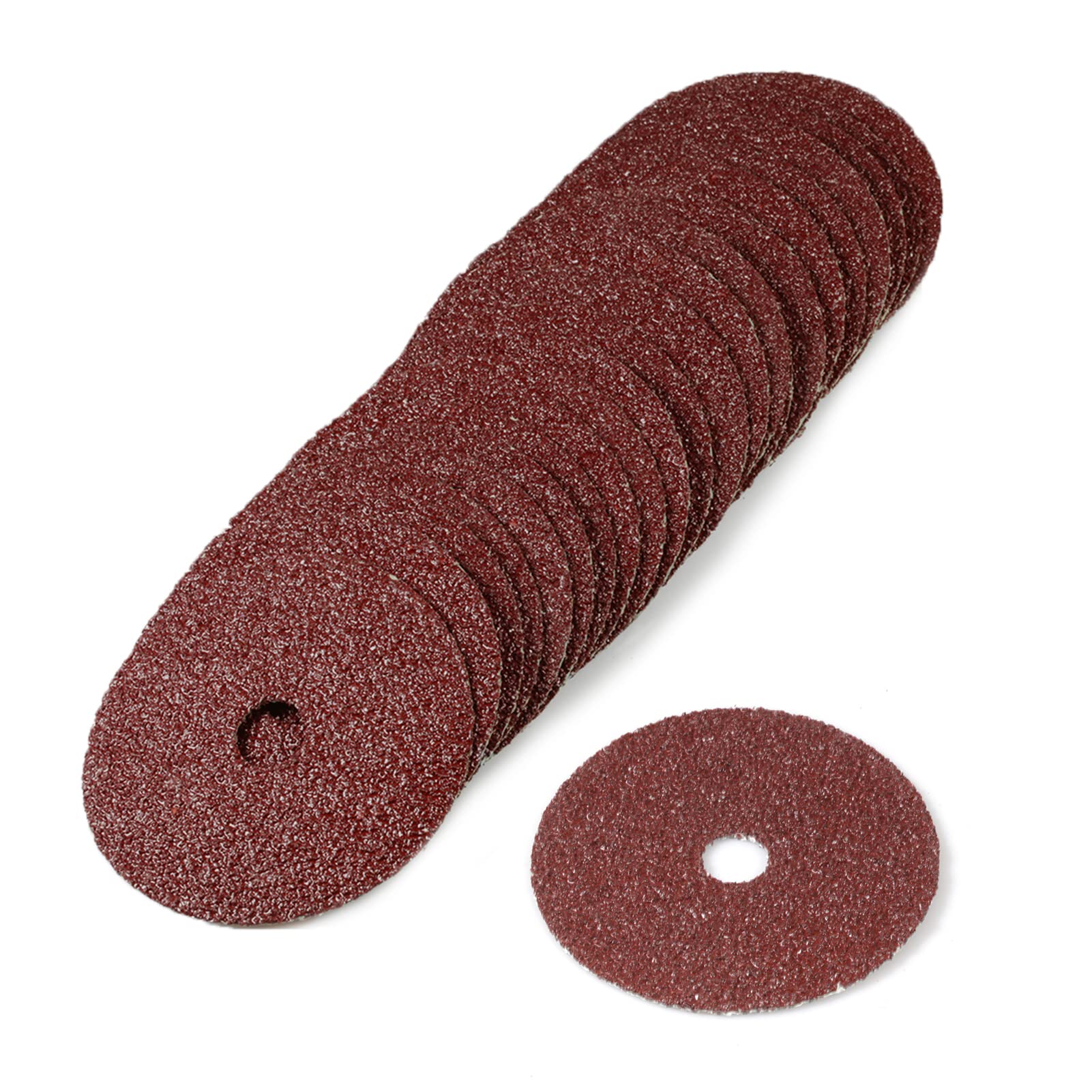 SPEEDWOX 25pcs 24 Grit Aluminum Oxide Resin Fiber Sanding and Grinding Discs, 5-Inch x 7/8-Inch Center Hole Abrasive Disc for Angle Grinders