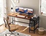HOMIDEC 160 cm Computer Desk with Drawers, Headphone Hook, Modern Style view 2