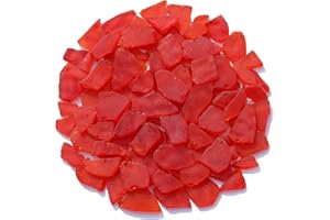 QYGL Sea Glass for Crafts - 14oz Red Blue Frosted Seaglass Pieces - Vase Filler and Aquarium Ornament, DIY Craft Supplies for Art, Beach Weddings, and Home Decor