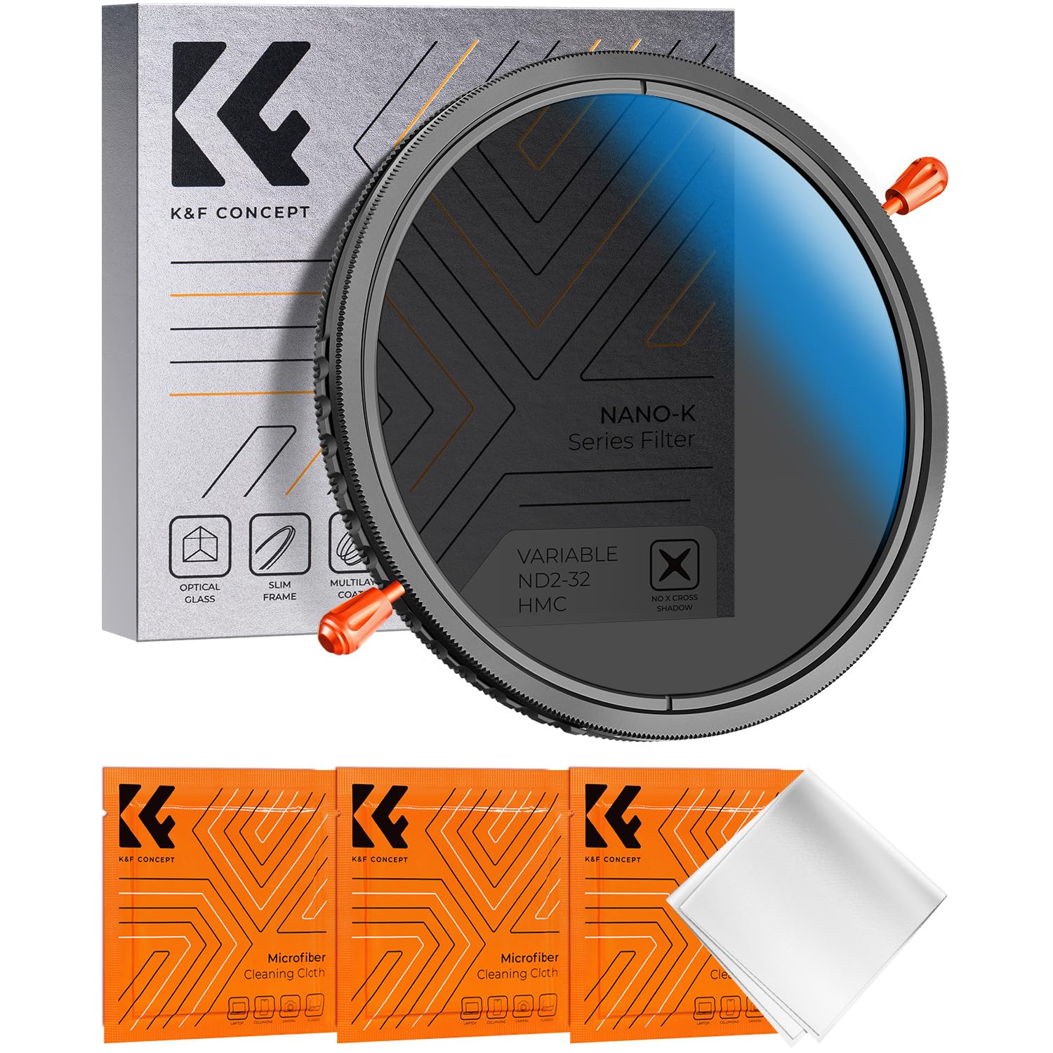 K&F CONCEPT 2 in 1 40.5mm Variable ND2-32&CPL Filter, NO X Cross, HD Optical Glass Waterproof Adjustble Neutral Density Polarizing ND