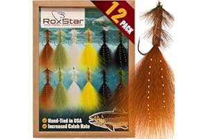 ROXSTAR LURES RoxStar Fly Shop Wolly Bugger Hatch Pack | 12pk Streamer Flies | Our Wolly Bugger Flies are Tied in House with Platinum Select Marabou!