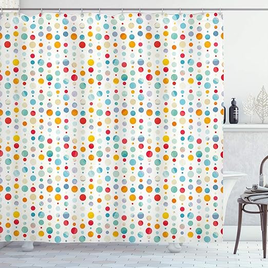 Amazon Com Ambesonne Abstract Shower Curtain Colorful Circular