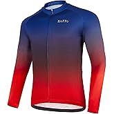 ROTTO Cycling Jersey Mens Bike Shirt Long Sleeve Gradient Color Series