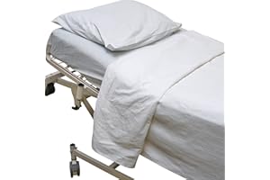 Careoutfit Parure de lit d'hôpital tout-en-un dans un sac, drap de dessus, drap, taie d'oreiller et couverture - Blanc de qua