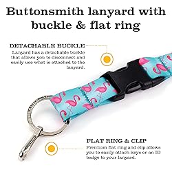 Buttonsmith Flamingos Breakaway Lanyard - with