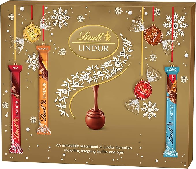 Lindt lindor milk chocolate truffles 600g damaged box Lindt LINDOR Milk and White Chocolate Christmas Selection Gift Box, 227g: Amazon.co.uk: Grocery