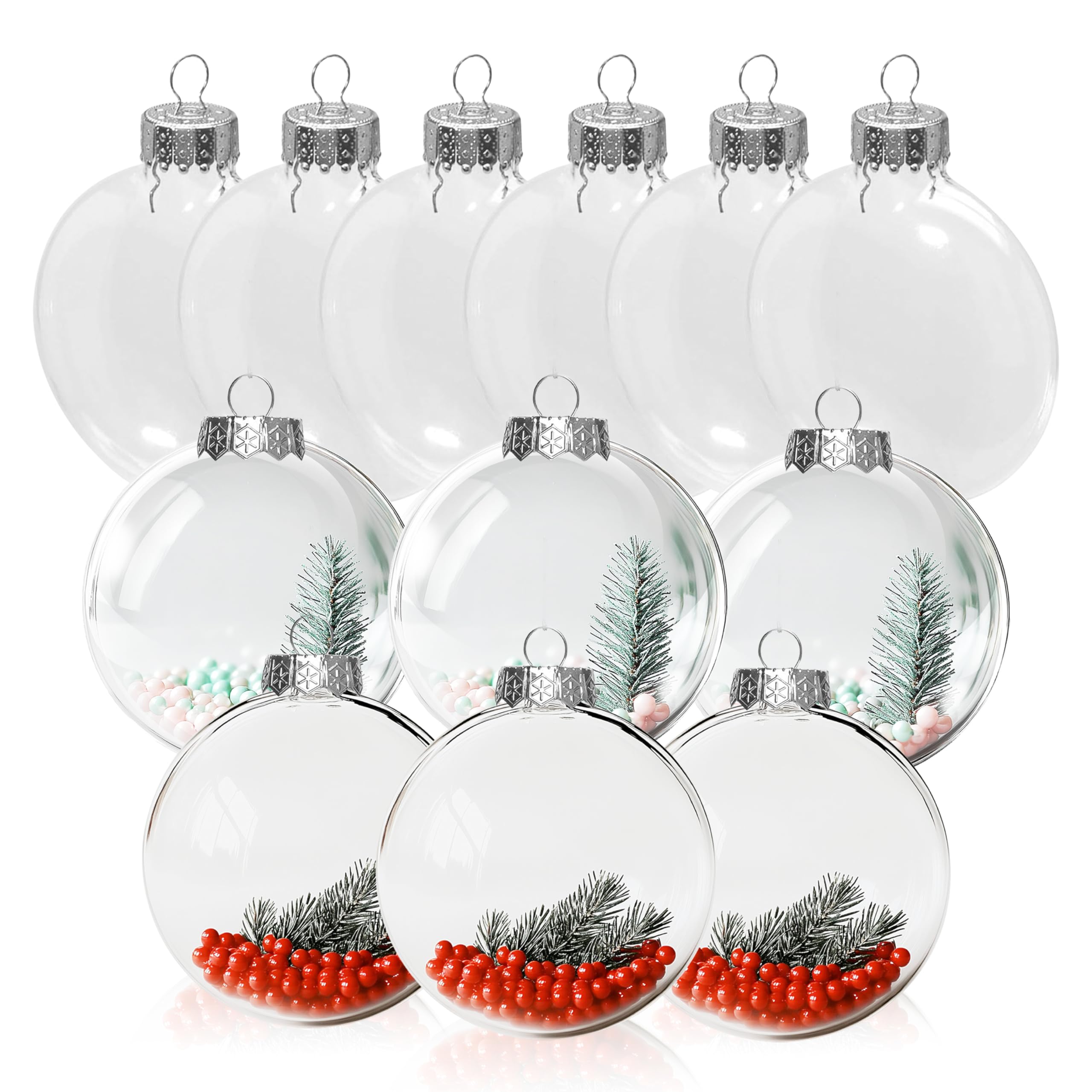 Clear glass ornaments for crafts 80mm 3 15 inches flat fillable