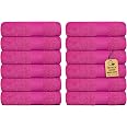 Linteum 100% Soft Cotton Washcloth Set - 12pc 13x13 Inch Zero