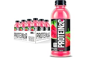 Protein2o 20g Whey Protein Isolate Infused Water Plus Electrolytes, Sugar Free Sports Drink, Ready To Drink, Gluten Free, Lactose Free, Strawberry Watermelon, 16.9 oz Bottle (12 Count)