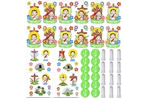 VDESFUEBY 12 Set Easter Snow Globe Craft Kit for Kids Bulk Jesus Glitter Snow Globe Craft Kit with Flowers Foam Glitter Plastic Globes for Easter Religious Home Sunday School Activities