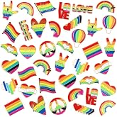 SANNIX 60Pcs Pride Pins, Rainbow Pins Bulk Enamel LGBTQ Lapel Pin Gay Pride | Heart Flag Brooch Pin, for Clothes Bags Hats Accessories, 20 Styles