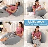 SHANNA Pregnancy Pillow J Shaped Full Body Maternity Pillow Dark Grey view 6