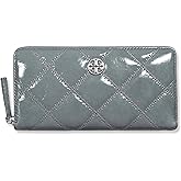 Tory Burch Womens 159456 Willa Shine Zip Around Continental Wallet, Snow Cloud
