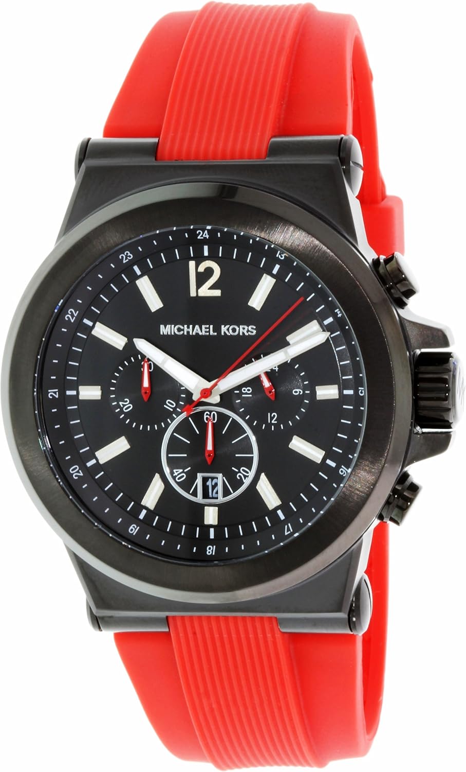 Michael Kors Men's Dylan MK8382 Red Rubber Quartz Watch Michael Kors Amazon.ca Watches
