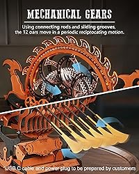 ROBOTIME LK802 Viking Dragon Ship Mechanical Wooden