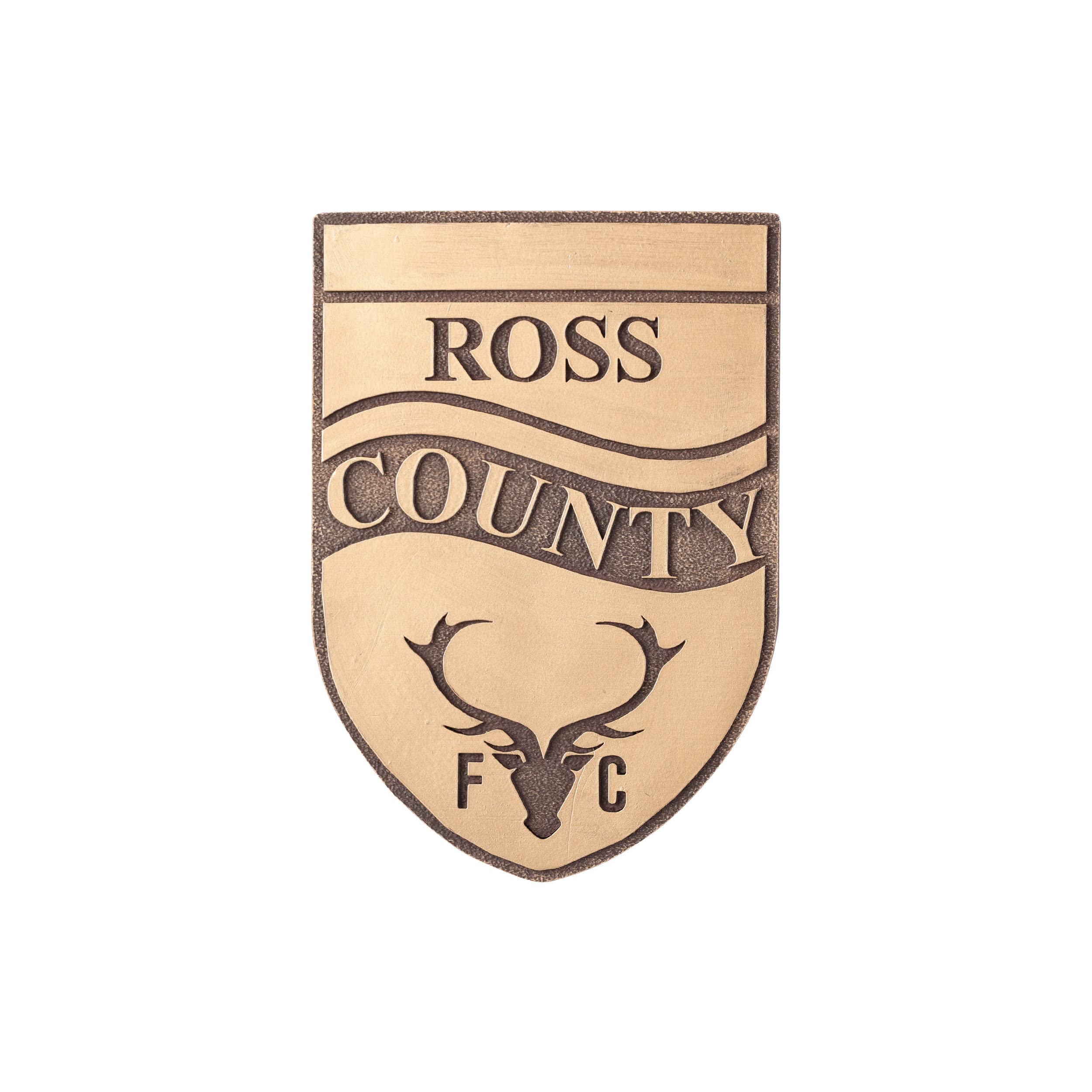 FOCO Official Ross County FC Bronze Effect Football Crest Wall Sign