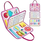 Freebear Busy Board Toddler Travel Toys Sensory Toys for Toddlers 1 2 3 4, Montessori Learning Toys for Toddlers Activities Board, Educational Toys for 3 4 Year Old Boys Girls Gift, Princess