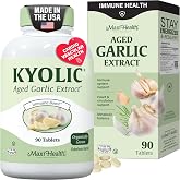 Maxi Health&reg; Aged Garlic Extract Supplement (90 Count) | Kosher | Aged Garlic Supplements with Kyolic&reg; Extract | Odorless Immune &amp; Heart Support | Vegetarian | Doctor Formulated