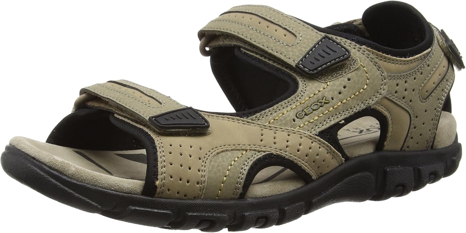 Geox Uomo Sandal Strada A, Men’s Open Toe Sandals, Beige (C5004), 12 UK