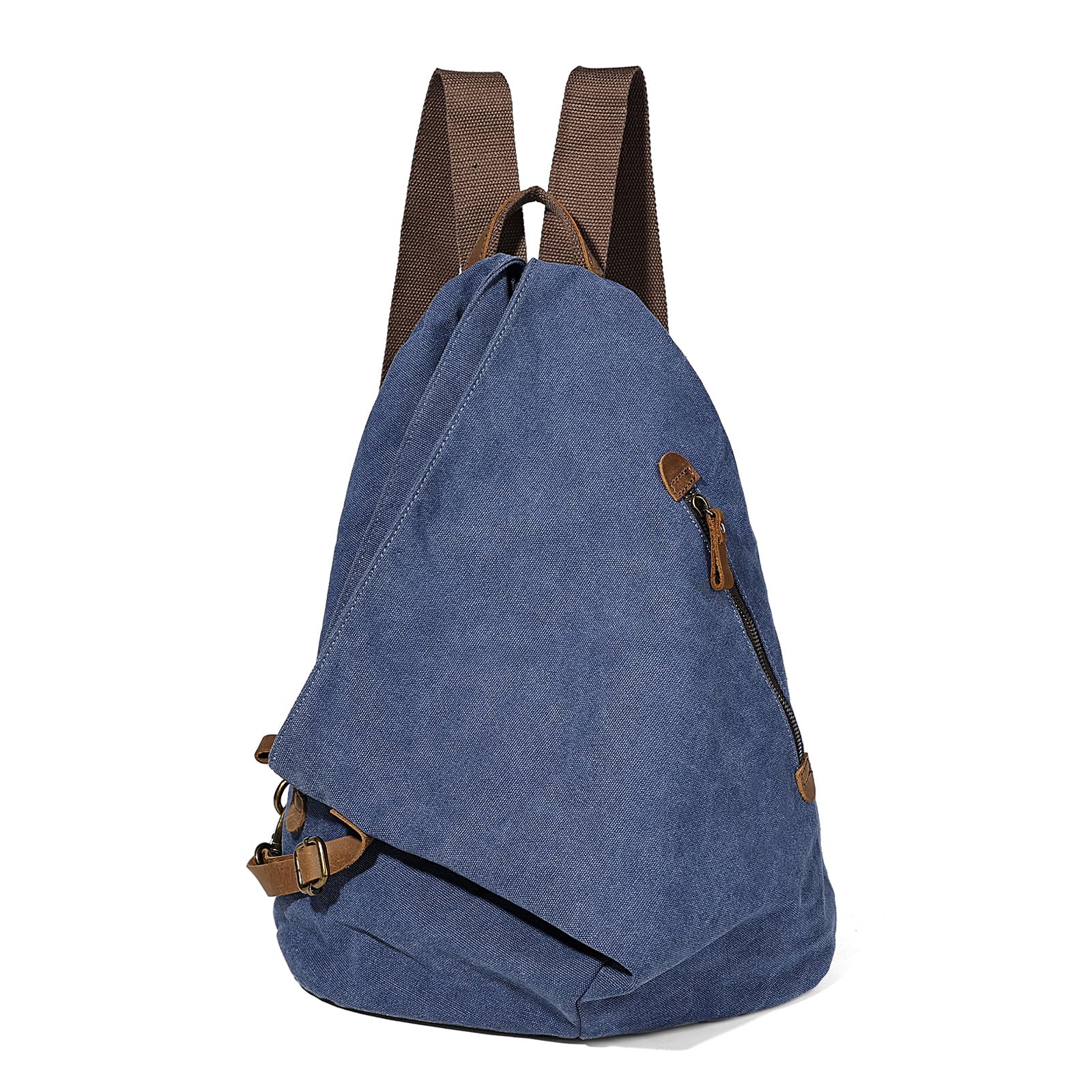 Canvas Vintage Backpack โ Large Casual Daypack Outdoor Travel Rucksack Hiking Backpacks Shoulder Bag for Men Women (6882-Blue) โ image 1