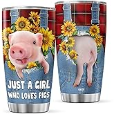 CUBICER Pig Coffee Tumbler Insulated Travel Mugs Stainless Steel Cup Tumblers With Lid 20 Oz Funny Mug Gifts For Girls Kids Women Men Pigs Lover Traveler On Birthday Christmas