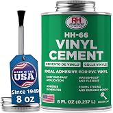 HH-66 Vinyl Cement 8 oz - Waterproof PVC &amp; Vinyl Glue for Pools, Tarps | Flexible waterproof bond, dries clear, for vinyl, PVC and canvas, pool liners, inflatables, tarps, boat seats