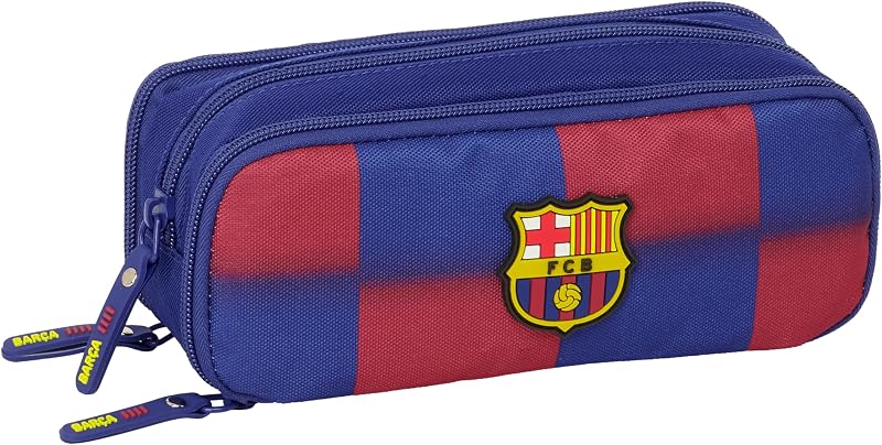 F.C. Barcelona 1ª EQUIPACIÓN 25/26 - Portatodo Triple Desplegable, Estuche Infantil, Estuche Niño, Ideal para Niños en Edad Escolar, Cómodo y Versátil, Calidad y Resistencia, 21x8x8 cm