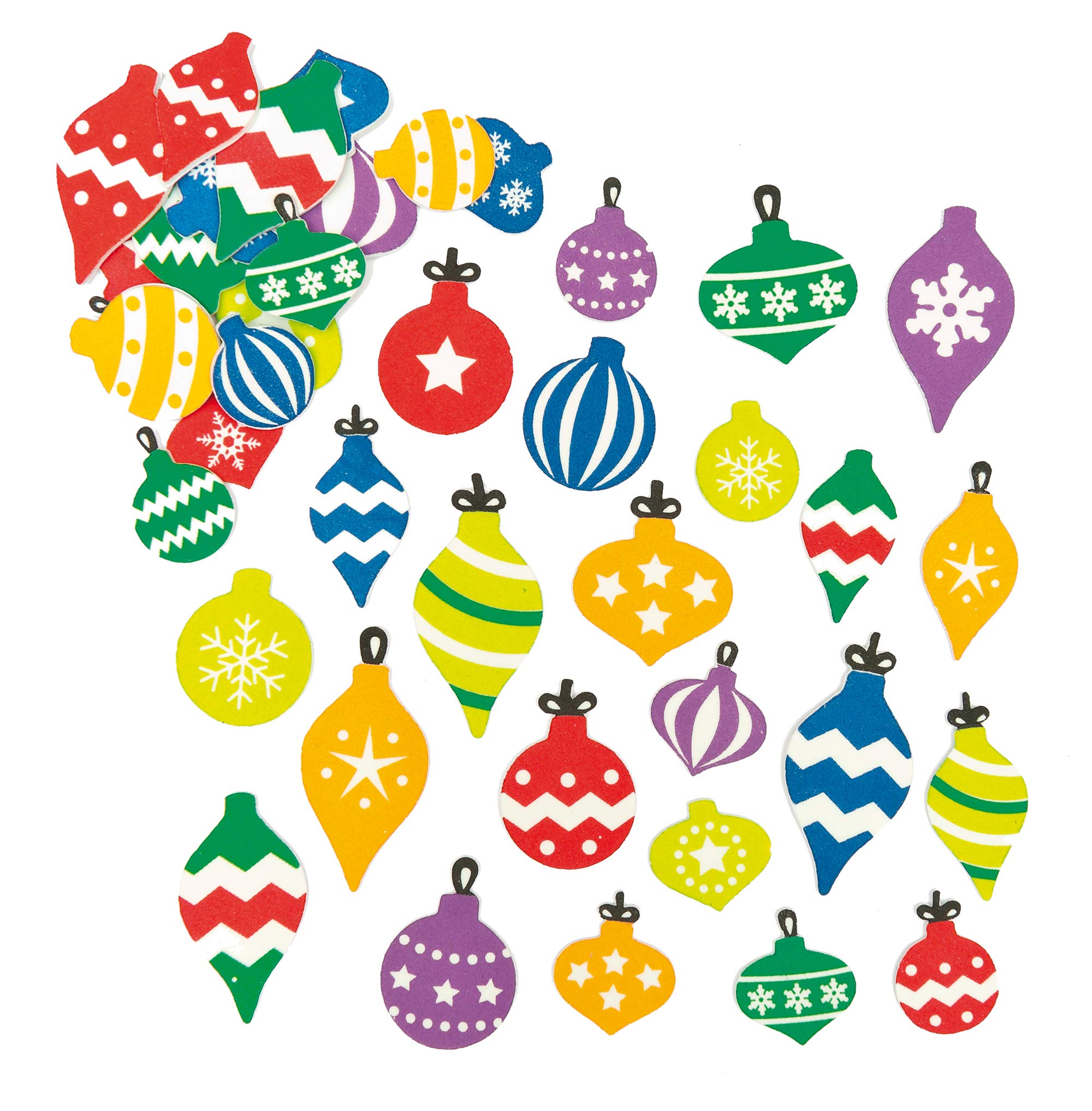 Baker Ross AF154 Christmas Bauble Foam Stickers (Pack of 120), Assorted