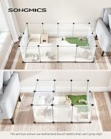 SONGMICS Pet Playpen with Floor 143 x 73 x 46 cm White LPC02W view 2