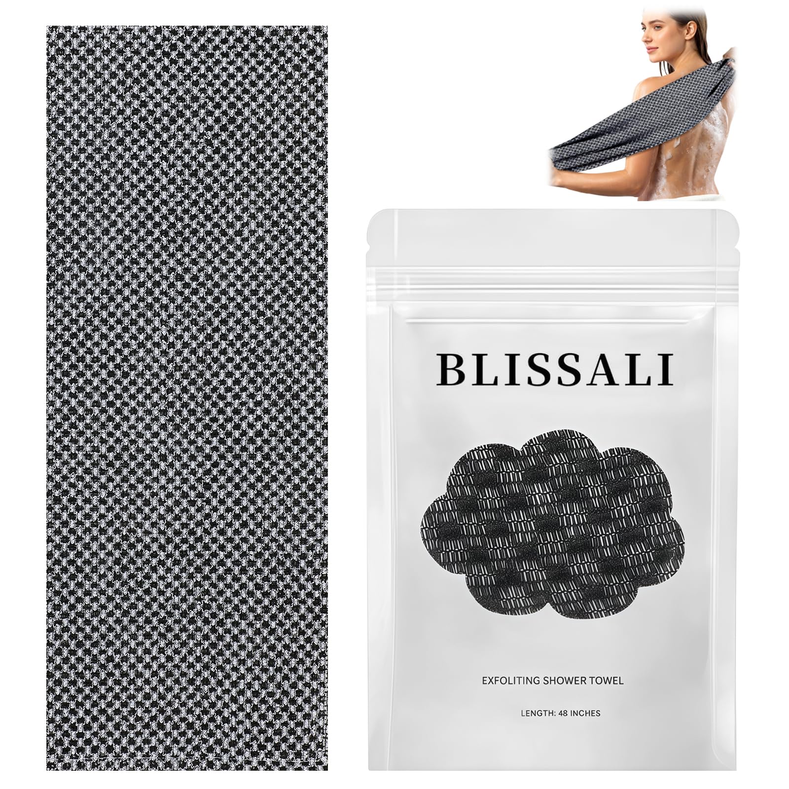 BScintilla Blissal Exfoliating Shower Towel,Advanced Exfoliating Microfiber Towel,Premium Scrub Bathroom Towel Set,2-in-1 Exfoliatings Towels-Body Scrubber with 2 Sides for All Skin Types