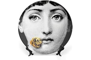 Aloked Lina Cavalieri Plate, Wall Decorative Plate, Mysterious Face Plate Wall Hanging Decoration,Including Bracket and Special Spring Hook, 8 Inch, S3