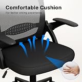 Naspaluro Ergonomic Desk Chair Mesh Back Flip-Up Armrests Black view 7