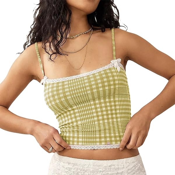 ミストレアス　Plaid Gathering Peplum Camisole Plaid Gathering Peplum Camisole - MISTREASS