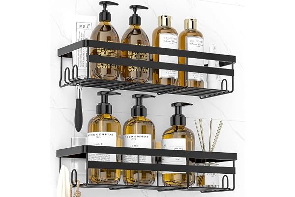 WOWBOX Shower Caddy Shelf, 2 Pack Adhesive Bathroom Shower Organizer Hanging Shower Shelf for Inside Shower, No Drilling Stai