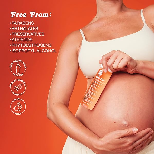 BIO-OIL SKINCARE BODY OIL SERUM, FACE AND BODY MOISTURIZER WITH VITAMIN E & A, FOR SCARS, STRETCH MARKS, SENSITIVE SKIN, ALL SKIN TYPES, DERMATOLOGIST RECOMMENDED, NON-COMEDOGENIC, 2 OZ