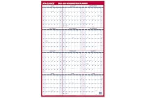 AT-A-GLANCE Dry Erase Calendar 2026-2027 Academic & Regular Year Wall Planner, 12-Month, 24" x 36", Double Sided, Vertical (P