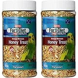Kaytee Forti Diet Pro Health Orange Blossom Honey Bird Treats for Parakeets, 10-Ounce - 2 Pack