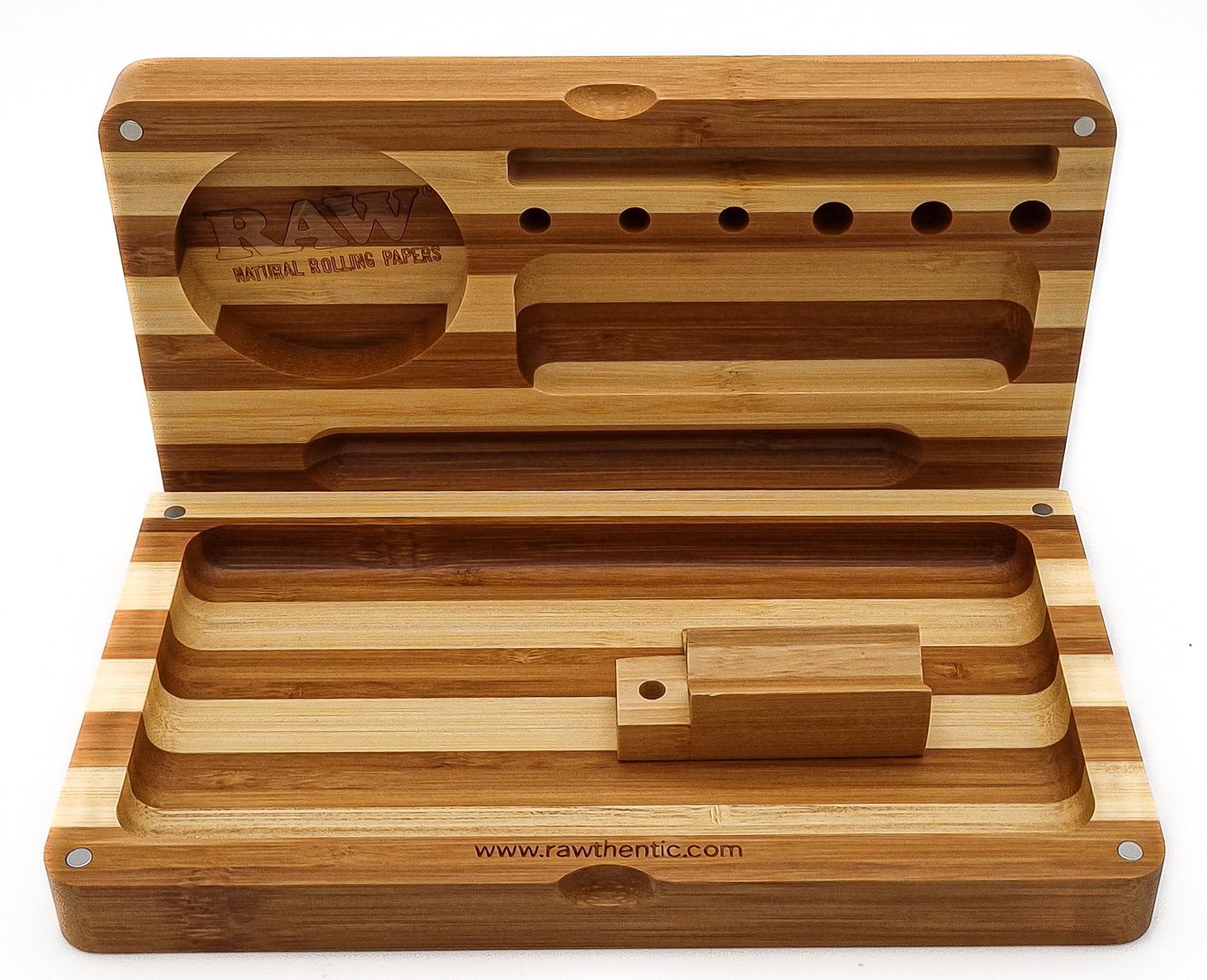 RAW Striped Limited Edition Magnetic Rolling Tray Beige Backflip