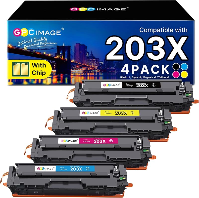GPC Image 203X Toner 4PK Black Cyan Magenta Yellow Compatible for HP M254dw