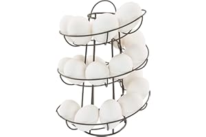 SOUTHERN HOMEWARES Egg Skelter Deluxe – Modern Spiraling Dispenser Rack, Brown, Stylish Kitchen Storage for Eggs