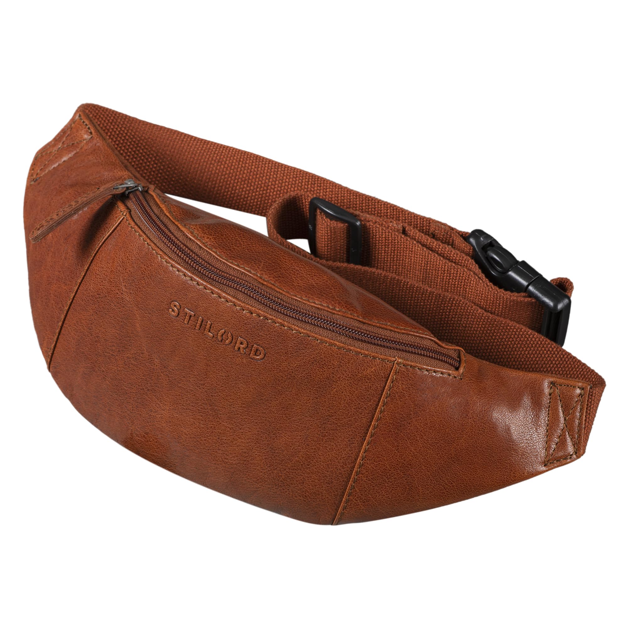 STILORD "Shawn" Large Bum Bag Leather Pouch Bag Fanny Pack Vintage Belt Bag for Men and Women Festival Travel Genuine Leather Colour:maraska - Brown — image 1
