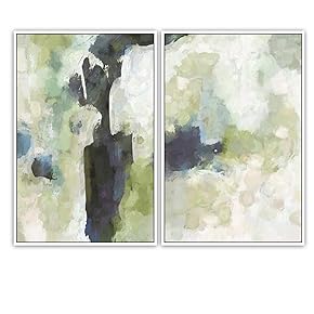 SIGNWIN 2 Piece Framed Canvas Wall Art Minimalism...
