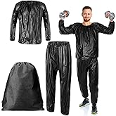 Cozypower XL Size Sauna Suit with Storage Drawstring Bag for Men Women Anti-rip Lightweight Sweat Suit for Weight Loss Exercise Slimming Gym Fitness Workout