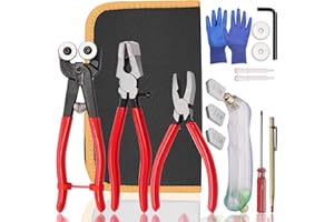 weideer Glass Cutters Tools,Glass Cutter, Mosaic Wheeled Glass Tile Nippers,Running Pliers Breaker Grozer Pliers,Stained Glass Cutting Tool Kit with Replacement Cutting Wheel Gloves Leather Bag