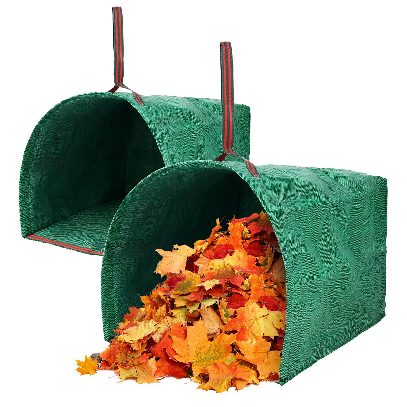 Photo 1 of 2 Pack 53 Gallon Reusable Yard Waste Bags, Dustpan-Type Lawn Bags, Collapsible Heavy Duty Leaf Bags, Standable Garden Waste Bags for Collecting Leaves, Lawn Grass, Clippings and Branches
