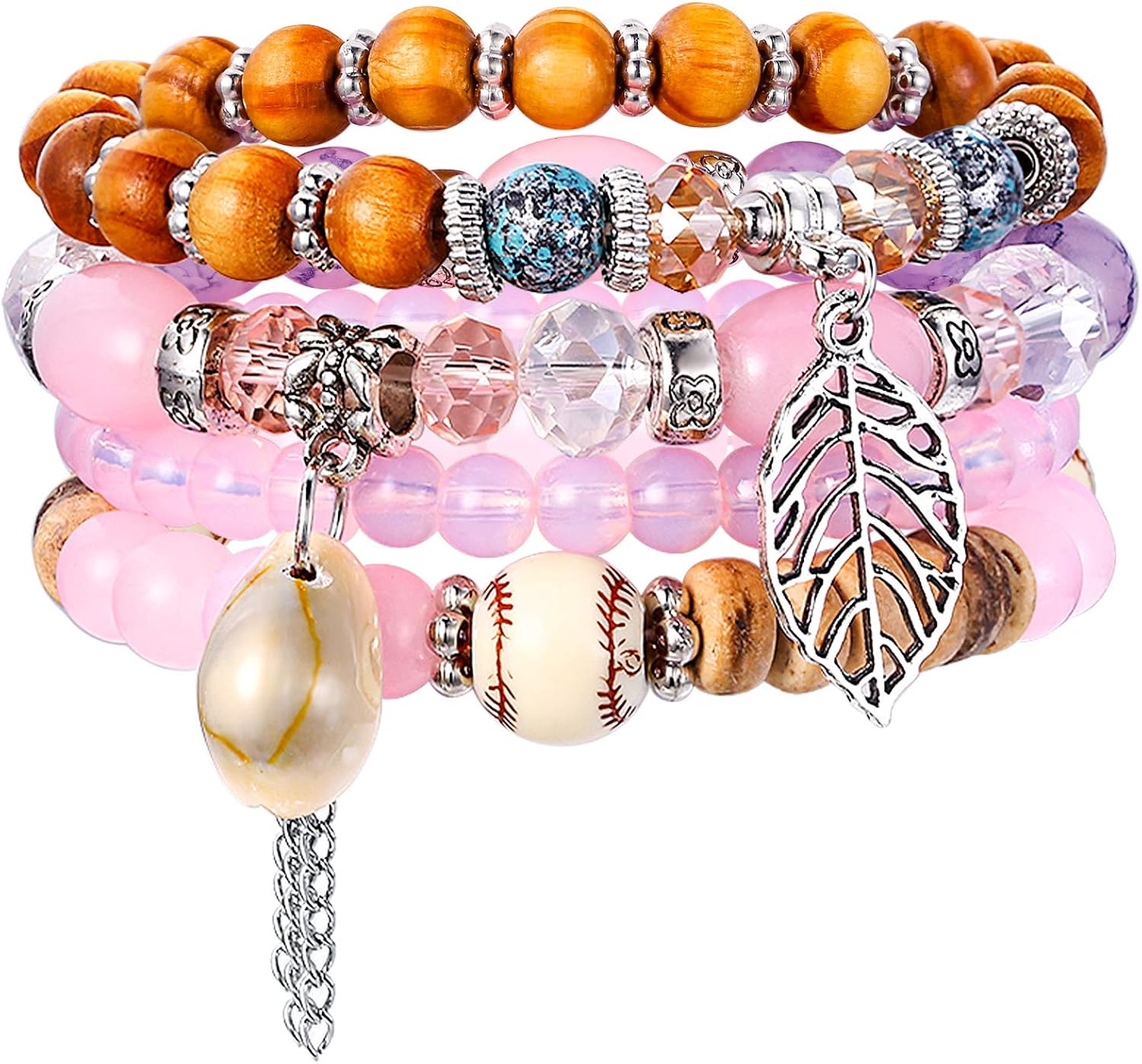 EVER FAITH 4 Sets Korn-Armband im Böhmischen Stil Set für Frauen