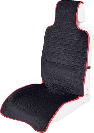 Amazon Tanyooカーシートカバー シートカバー キルティング ブラック ブラックステッチ おしゃれ 前席用 軽 普通車適用 ベロア生地ずれにくい ふわふわ 三層構造 シート保護 バックル付き ブラック グレー フロント 1枚 シートクッション 車 バイク