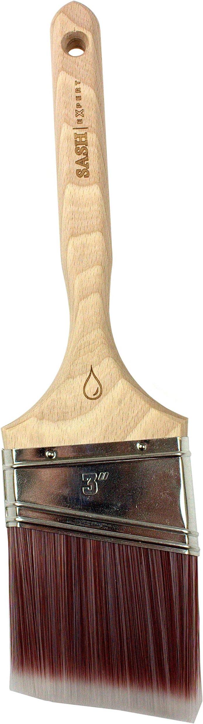 Sash Expert Flat Professional Angled Paint Brush (3") - Angle Sash Synthetic Paint Brushes - Perfect Edge Brush - Precision Angled Cutter Brush