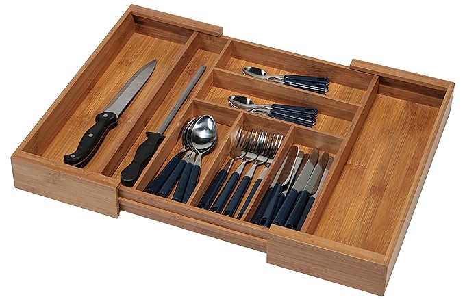 Kesper 17085 Variabler Besteckkasten Bambus ausziehbar von 35 - 58 cm